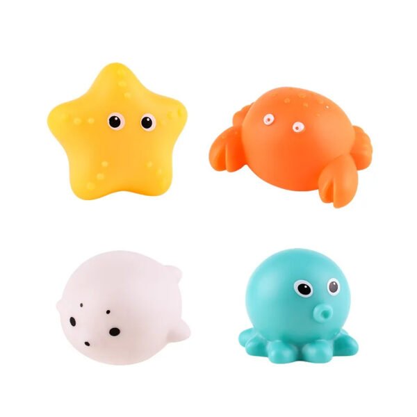 Baby Cute Induction Luminous Animal Bath Toys Bathtub Colorful LED Lighting Toys Waterproof for Toddler Infant Boys Girls Gift