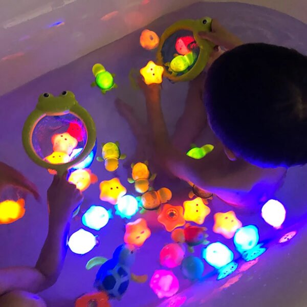 Baby Cute Induction Luminous Animal Bath Toys Bathtub Colorful LED Lighting Toys Waterproof for Toddler Infant Boys Girls Gift - Image 40
