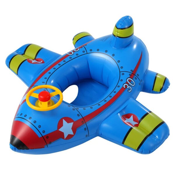 Baby Swimming Circle Airplane Float Pool Swimming Ring Inflatable Circle Child Seat With Steering Wheel Horn Summer Beach Toys - Image 5