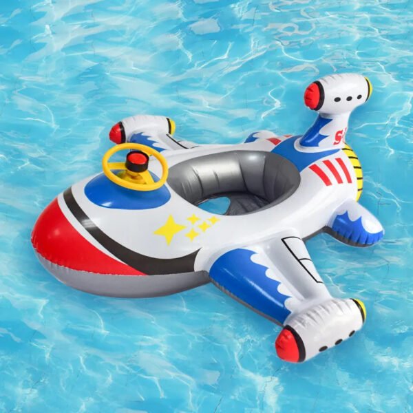 Baby Swimming Circle Airplane Float Pool Swimming Ring Inflatable Circle Child Seat With Steering Wheel Horn Summer Beach Toys - Image 13