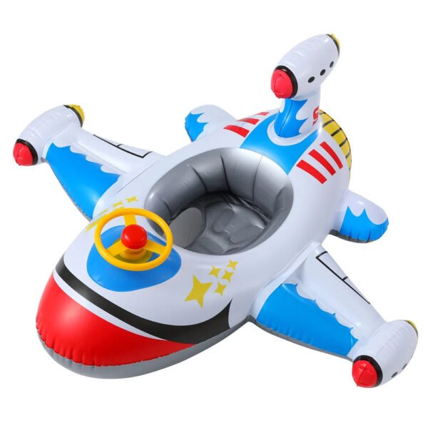 Baby Swimming Circle Airplane Float Pool Swimming Ring Inflatable Circle Child Seat With Steering Wheel Horn Summer Beach Toys - Image 10