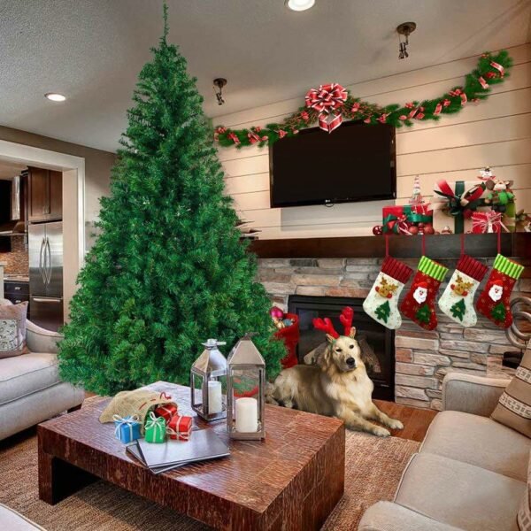 5.5FT Artificial Christmas Tree, Unlit Premium Hinged Spruce Xmas Tree with Solid Metal Stand, for Outdoor and Indoor Decor - Image 2
