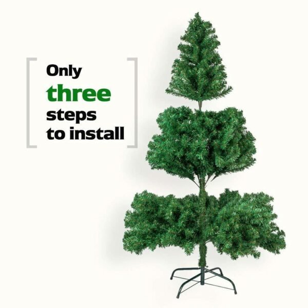 5.5FT Artificial Christmas Tree, Unlit Premium Hinged Spruce Xmas Tree with Solid Metal Stand, for Outdoor and Indoor Decor - Image 5