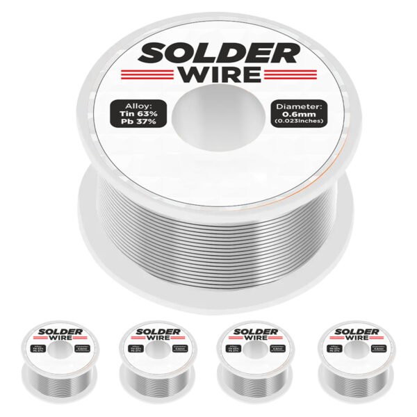 Solder Wire 5 Pack Rosin Core Flux Soldering Wire 63/37 63% Tin (Sn)37% Lead (Pb) 1 pc 50 gms 5 Core solder wireRatings Best Deal (5 Pieces)