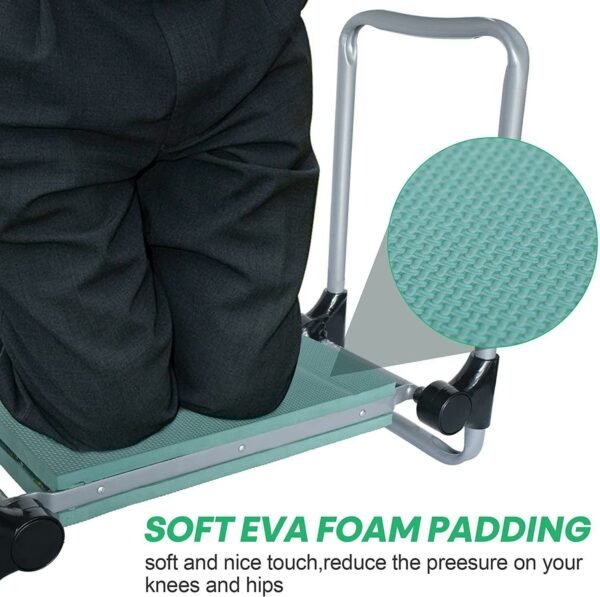 Garden Kneeler and Seat Stool, Foldable Garden Bench with Tool Pocket and Soft EVA Kneeling Pad for Senior, Gardening Lovers - Image 4