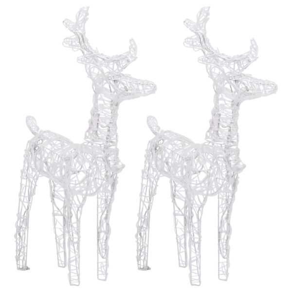 Christmas Reindeers 2 pcs Warm White 80 LEDs Acrylic - Image 3