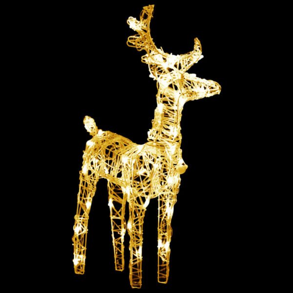 Christmas Reindeers 2 pcs Warm White 80 LEDs Acrylic - Image 6