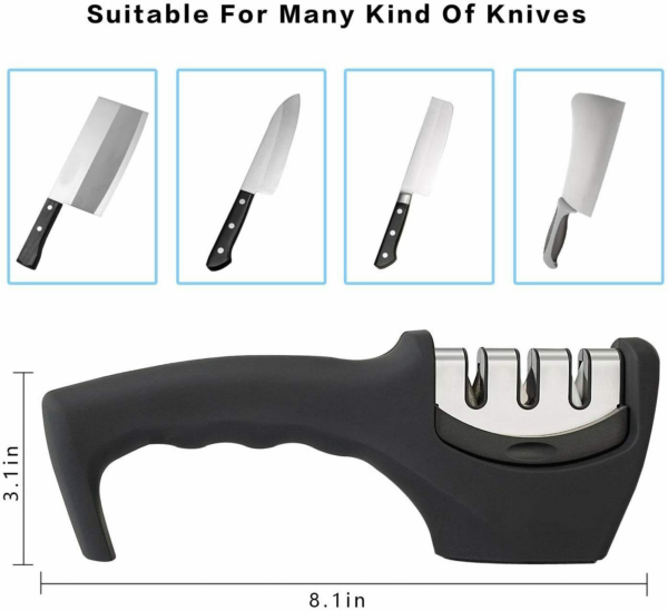 KNIFE SHARPENER Ceramic Tungsten Kitchen Knives Blade Sharpening System Tool USA XH - Image 12