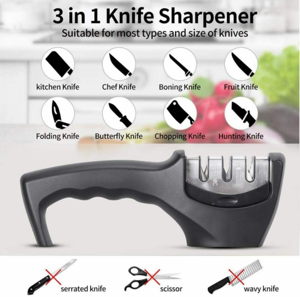 KNIFE SHARPENER Ceramic Tungsten Kitchen Knives Blade Sharpening System Tool USA XH - Image 5