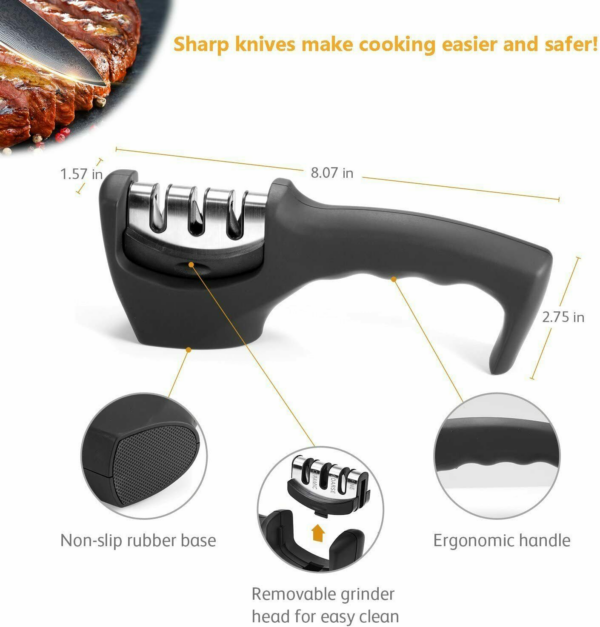 KNIFE SHARPENER Ceramic Tungsten Kitchen Knives Blade Sharpening System Tool USA XH - Image 8
