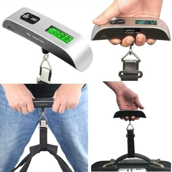 Digital Luggage Scale;  Hanging Baggage Scale with Backlit LCD Display;  Travel Weight Scale ;  Portable Suitcase Weighing Scale with Hook;  110 Lb Capacity;  Battery Included - Image 3