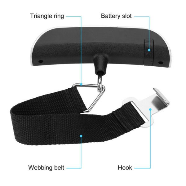 Digital Luggage Scale;  Hanging Baggage Scale with Backlit LCD Display;  Travel Weight Scale ;  Portable Suitcase Weighing Scale with Hook;  110 Lb Capacity;  Battery Included - Image 6