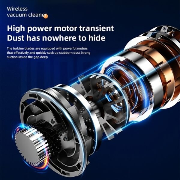 1pc Wireless Handheld High Suction Mini Car Vacuum Cleaner Cordless 10000PA Suction Household And Car Lightweight Vacuum Cleaner (Comes With Battery) - Image 3