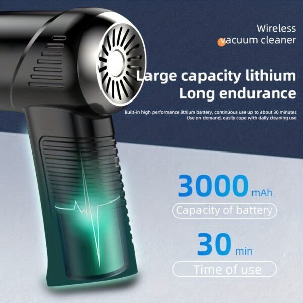 1pc Wireless Handheld High Suction Mini Car Vacuum Cleaner Cordless 10000PA Suction Household And Car Lightweight Vacuum Cleaner (Comes With Battery) - Image 6