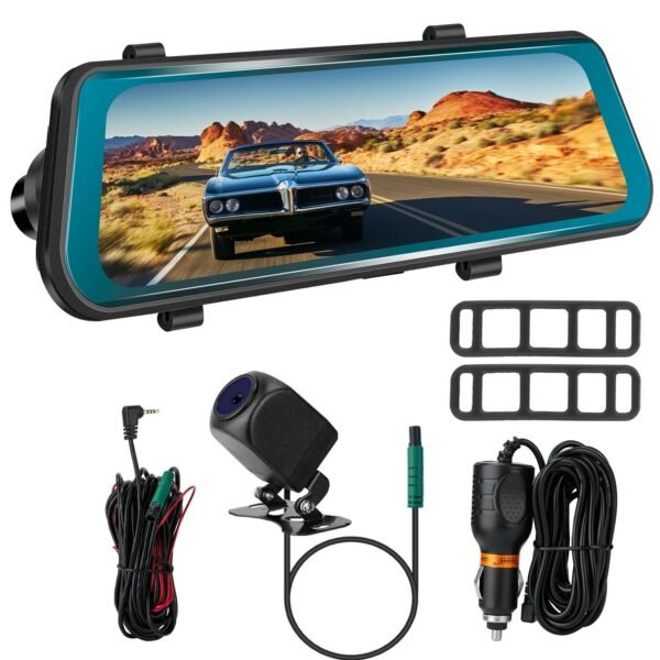 FHD 1080P Car DVR Dash Camera 9.66In Vehicle Driving Recorder w/ G Sensor Parking Monitoring Seamless Recording - Image 10