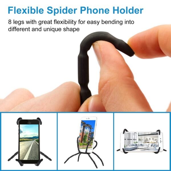 Flexible Spider Phone Stand Bendable Spider Phone Holder Phone Selfie Remote Cradle - Image 3
