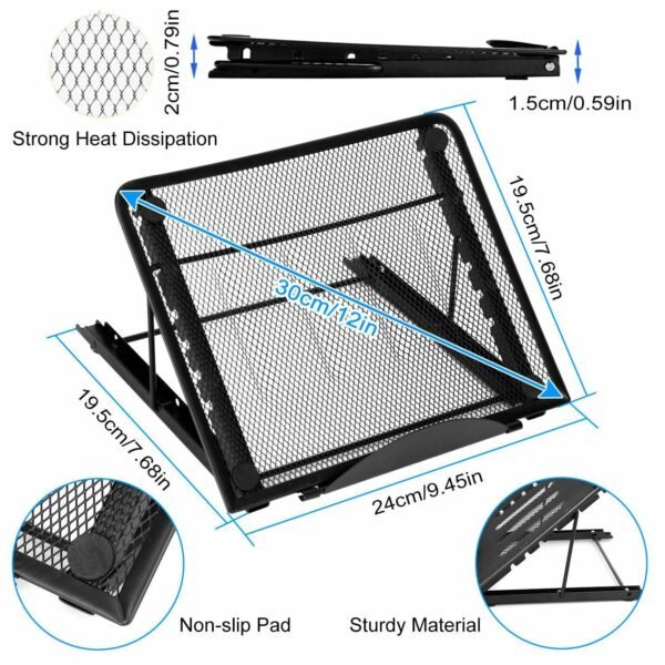 Foldable Laptop Stand Angle Adjustable Tablet PC Holder Riser Portable Ventilated Laptop Phone Desktop Holder Tray - Image 2