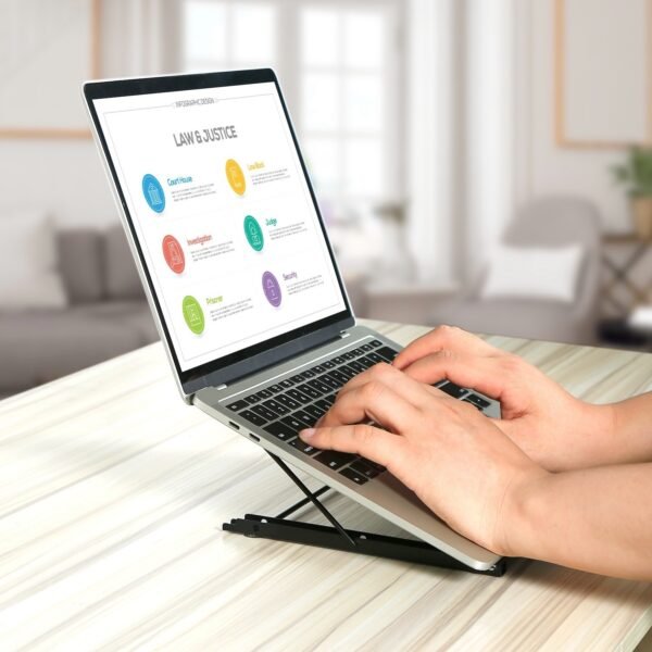 Foldable Laptop Stand Angle Adjustable Tablet PC Holder Riser Portable Ventilated Laptop Phone Desktop Holder Tray - Image 10