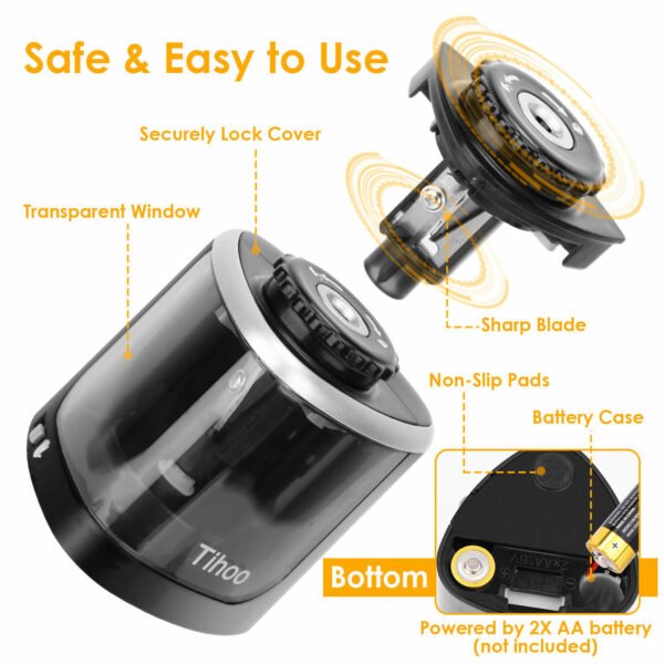 Electric Pencil Sharpener Auto Manual Pencil Sharpener Pencil Sharpener Battery Powered Pencil Sharpener - Image 3
