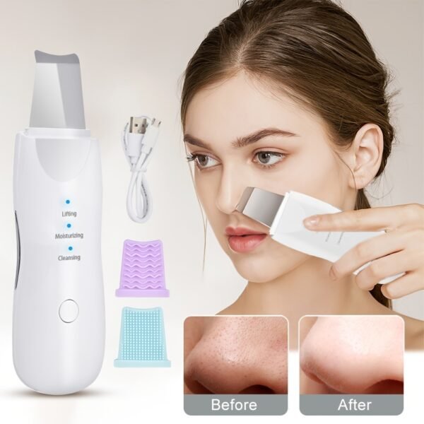 Ultrasonic Skin Scrubber Deep Face Cleaning Machine Peeling Shovel Facial Pore Cleaner Face Skin Scrubber Lift Beauty Instrument - Image 2