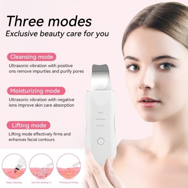Ultrasonic Skin Scrubber Deep Face Cleaning Machine Peeling Shovel Facial Pore Cleaner Face Skin Scrubber Lift Beauty Instrument - Image 6
