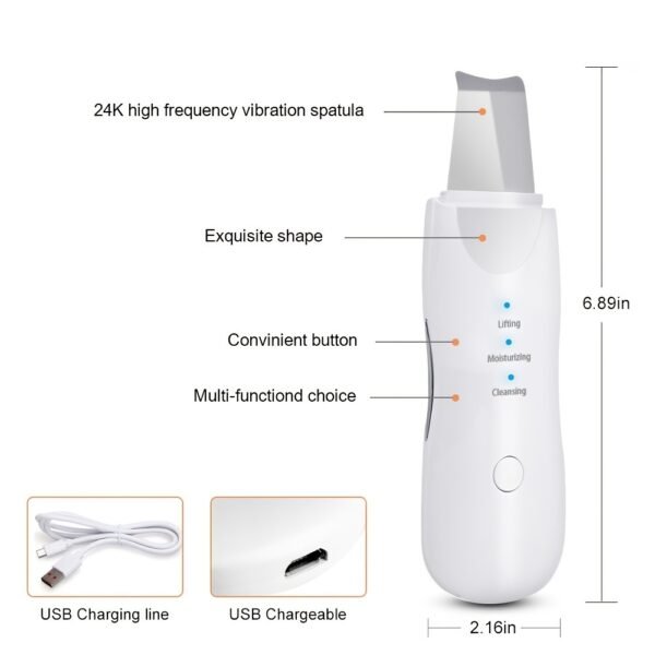 Ultrasonic Skin Scrubber Deep Face Cleaning Machine Peeling Shovel Facial Pore Cleaner Face Skin Scrubber Lift Beauty Instrument - Image 7