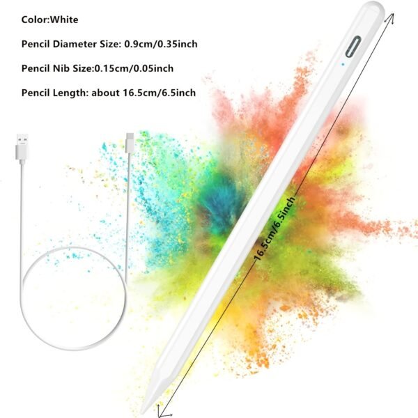 Stylus Pen For IPad With Palm Rejection; Active Pencil Compatible With (2018-2022) Apple IPad Pro (11/12.9 Inch); iPad Air 3rd/4th Gen; iPad 6/7/8th Gen; iPad Mini 5th Gen For Precise Writing/Drawing - Image 3
