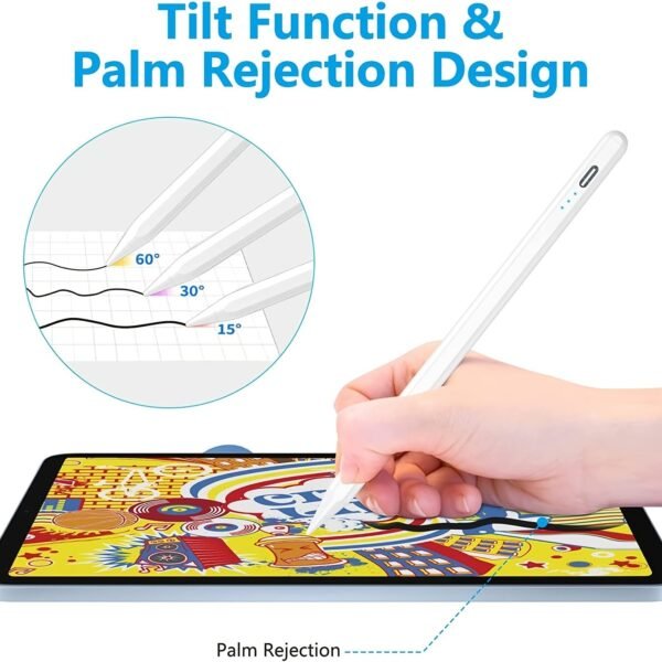 Stylus Pen For IPad With Palm Rejection; Active Pencil Compatible With (2018-2022) Apple IPad Pro (11/12.9 Inch); iPad Air 3rd/4th Gen; iPad 6/7/8th Gen; iPad Mini 5th Gen For Precise Writing/Drawing - Image 4