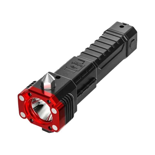 USB Charging Super Bright LED Flashlight with Safety Hammer Side Light Torch Light Portable Lantern Outdoor Adventure Lighting - Image 6