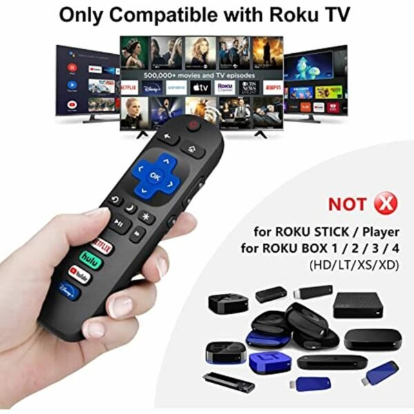 (Pack of 2) Replaced Remote Control Only for Roku TV; Compatible for TCL/Hisense/Onn/Sharp/Element/Westinghouse/Philips Roku Series Smart TVs (Not for Roku Stick and Box) - Image 2