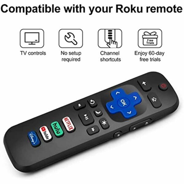 (Pack of 2) Replaced Remote Control Only for Roku TV; Compatible for TCL/Hisense/Onn/Sharp/Element/Westinghouse/Philips Roku Series Smart TVs (Not for Roku Stick and Box) - Image 4
