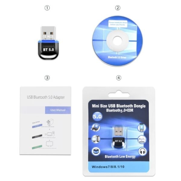 Bluetooth-compatible Adapter Wireless Dongle Usb Receiver for Desktop Computer Laptop Wireless Mouse Headset - Image 6