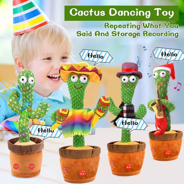 Bluetooth Cactus Plush Toy Electric Singing 60/120 English Songs Dancing Twisting Cactus Luminous Recording Repeat Wriggle Body - Image 10