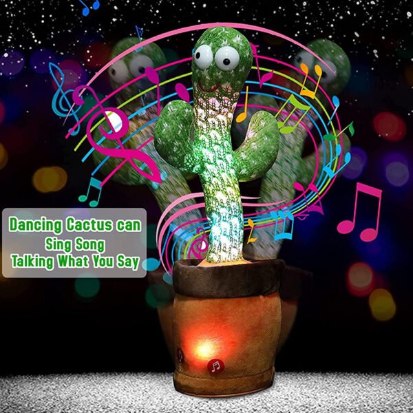 Bluetooth Cactus Plush Toy Electric Singing 60/120 English Songs Dancing Twisting Cactus Luminous Recording Repeat Wriggle Body - Image 14