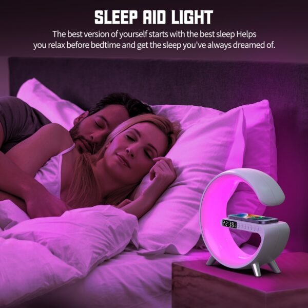 RGB Light Bar Smart Light Sunrise Alarm Clock; Dimmable Table Lamp With Fast Wireless Charger Alarm Clock For Heavy Sleepers Adults For Bedroom; Dorm; Gift - Image 4