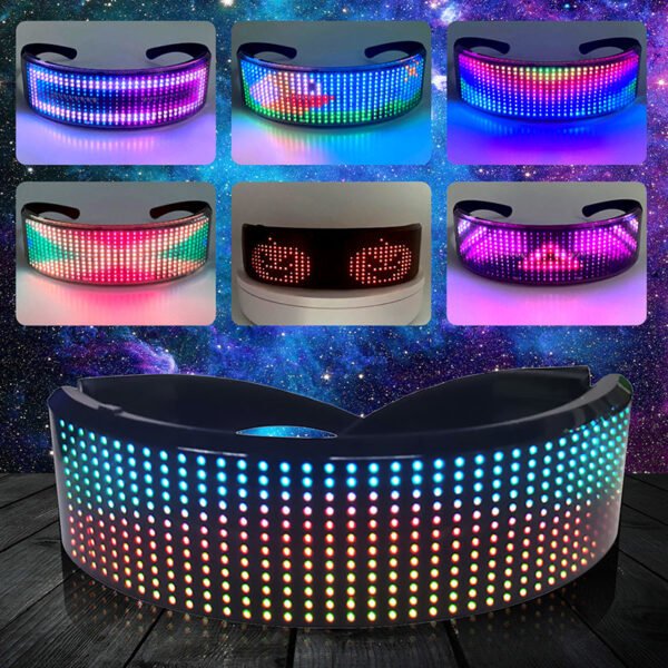 LED Glasses Bluetooth Luminous Rave Party SunGlasses Electronic Festival Light Up Glasses DJ Halloween Decor Birthday Party Prop - Image 5