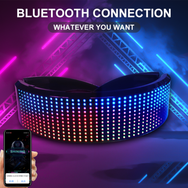 LED Glasses Bluetooth Luminous Rave Party SunGlasses Electronic Festival Light Up Glasses DJ Halloween Decor Birthday Party Prop - Image 2