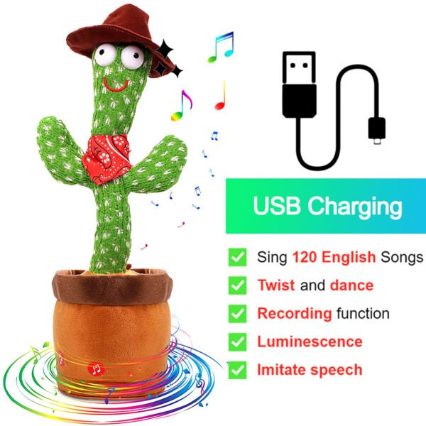 Bluetooth Cactus Plush Toy Electric Singing 60/120 English Songs Dancing Twisting Cactus Luminous Recording Repeat Wriggle Body - Image 50