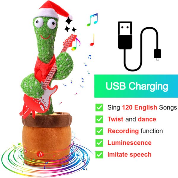 Bluetooth Cactus Plush Toy Electric Singing 60/120 English Songs Dancing Twisting Cactus Luminous Recording Repeat Wriggle Body - Image 64