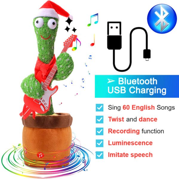 Bluetooth Cactus Plush Toy Electric Singing 60/120 English Songs Dancing Twisting Cactus Luminous Recording Repeat Wriggle Body - Image 57