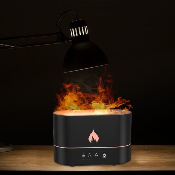 USB Simulation Flame Night Light with 250ML Water Tank Humidifier Aroma Diffuser Home Office Bedroom Car Atmosphere Desk Lamp - Image 11