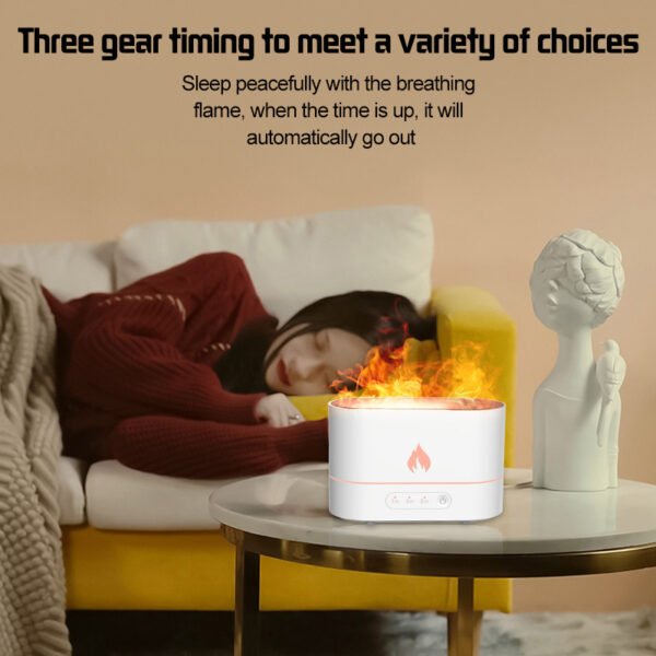 USB Simulation Flame Night Light with 250ML Water Tank Humidifier Aroma Diffuser Home Office Bedroom Car Atmosphere Desk Lamp - Image 14