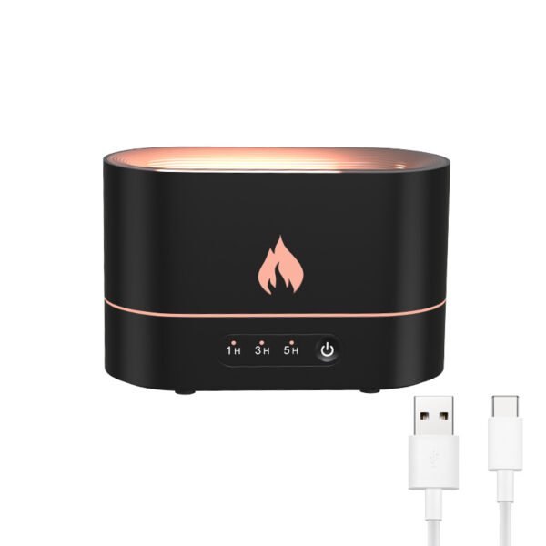 USB Simulation Flame Night Light with 250ML Water Tank Humidifier Aroma Diffuser Home Office Bedroom Car Atmosphere Desk Lamp - Image 8