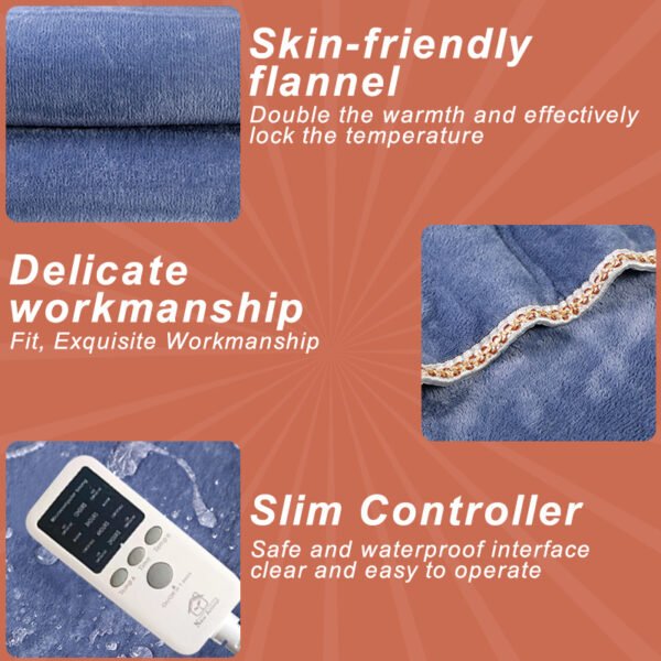 1.8m Flannel Electric Blanket Thicker Heater Heated Blanket Mattress Double Body Heating Blankets Thermostat Winter Body Warmer - Image 105