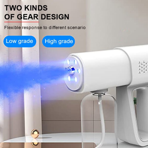 380ML Disinfection Spray Gun Alcohol Liquid Atomizer Disinfect Blue Light Handheld Nano Home Electric Automatic Air Sterilizer - Image 2