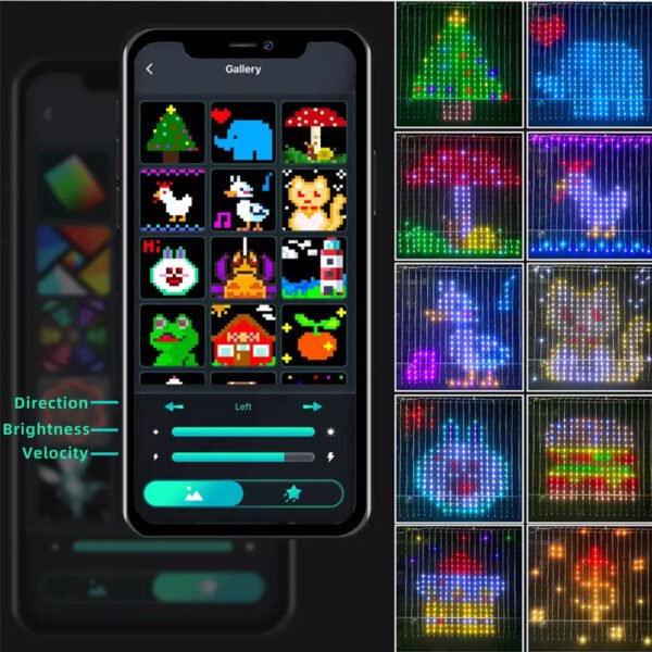 Smart Bluetooth App Control RGB Curtain Lights LED Color Changing Fairy Light DIY Picture Window Christmas Wedding Bedroom Decor - Image 7