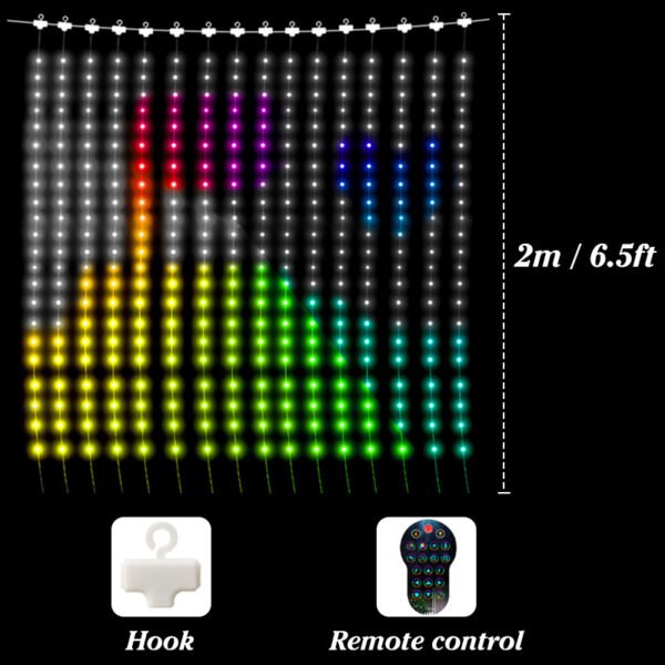 Smart Bluetooth App Control RGB Curtain Lights LED Color Changing Fairy Light DIY Picture Window Christmas Wedding Bedroom Decor - Image 22