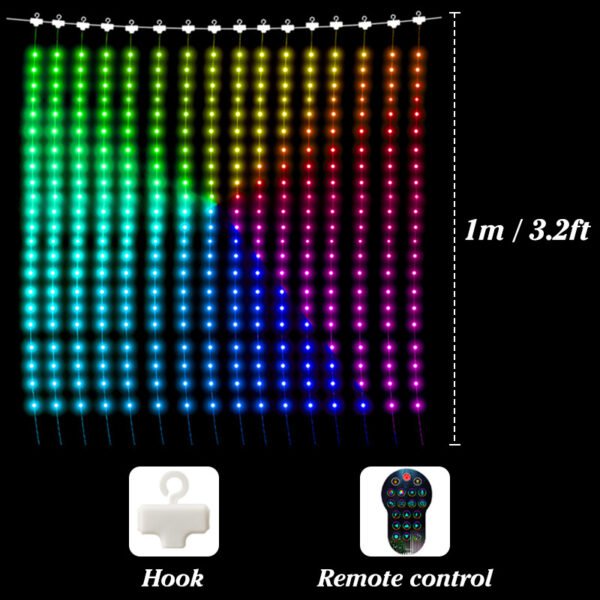 Smart Bluetooth App Control RGB Curtain Lights LED Color Changing Fairy Light DIY Picture Window Christmas Wedding Bedroom Decor - Image 8