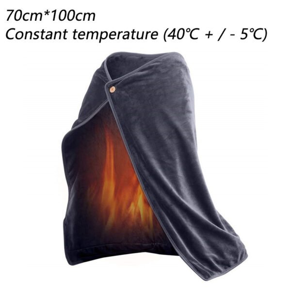 USB Winter Cold Protection Body Warm Shawl Warmer Heated Electric Heated Plush Blanket Flannel Heated Shawl Outdoor Office Home - Image 8