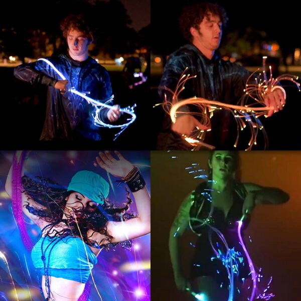 LED Fiber Optic Whip Disco Dance Whips 360° Swivel Glowing Whip 10 Modes Sparkle Flow Toy Rechargeable Light-Up Whip Party Props - Image 26